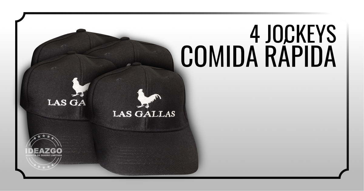 4 Jockeys bordados para Comida Rápida - Las Gallass