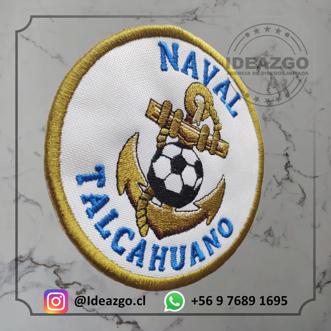 vista detalle del parche bordado con diseño de Naval Talcahuano