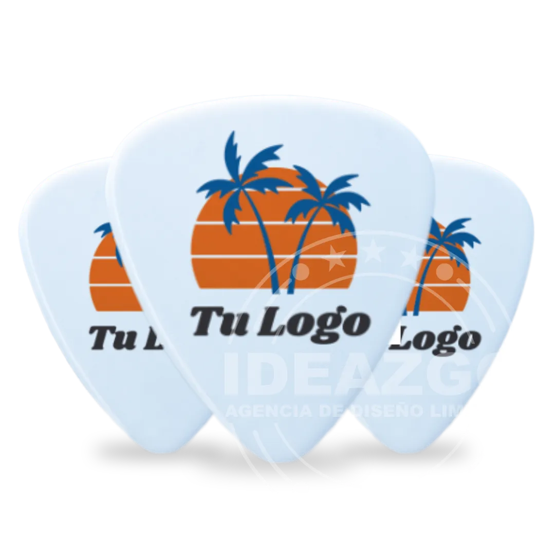 10 Uñetas 0,71 mm Celuloide Personalizadas